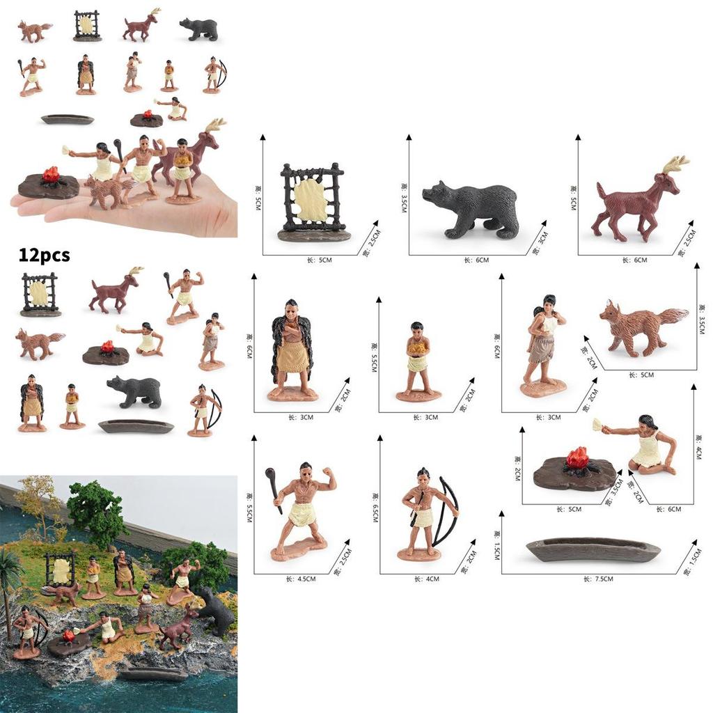 American Indians Figurine Model Set With Plastic Material For Educational Display And Collecting
