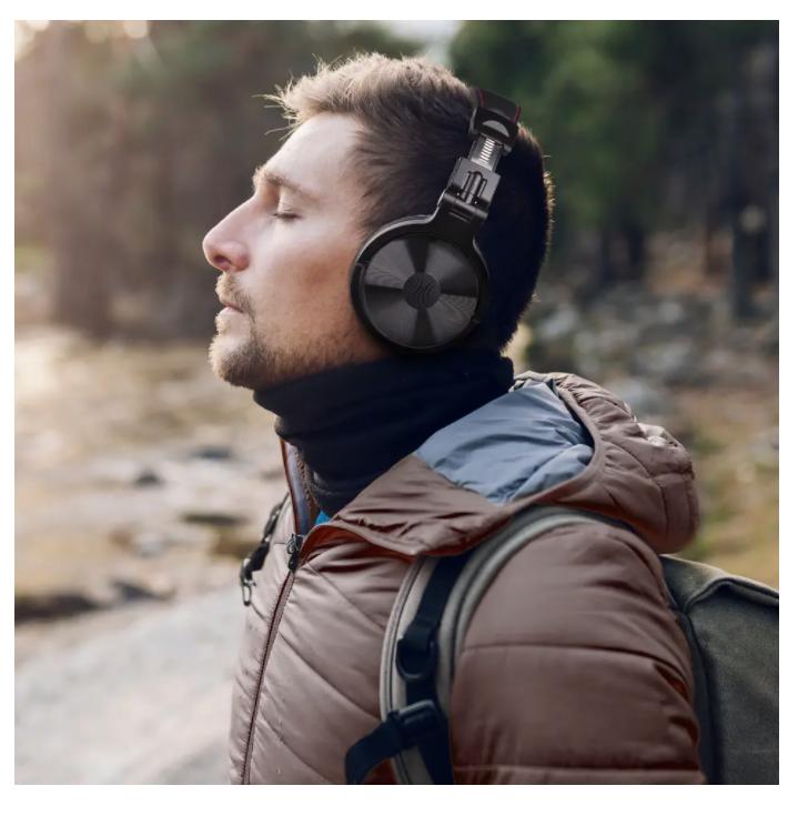 Oneodio Pro C Kabellose Kopfhörer 110H Wiedergabezeit, Bluetooth 5.2, Faltbare Bequeme Passform, Tiefbass Stereo-Kopfhörer mit Mikrofon