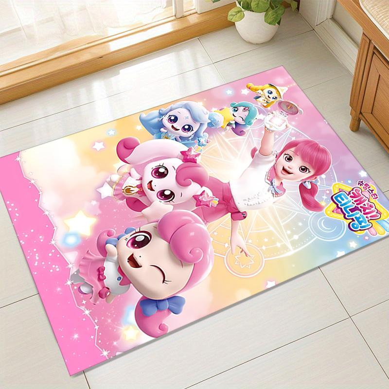Pink Magical Girl Fairies Carpet For Playroom Bedroom Living Room Sofa Home Decor Kids Game Area Rug Nonslip Floor Mat
