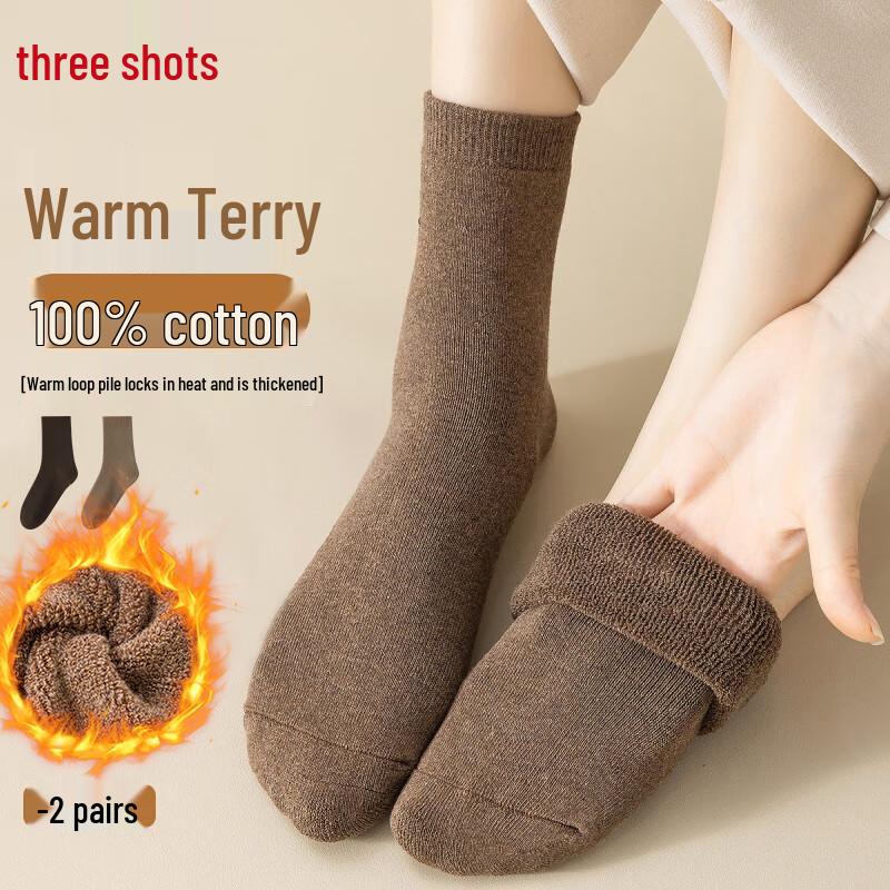 Three Guns Women s Fleece-Lined Warm Cotton Socks M