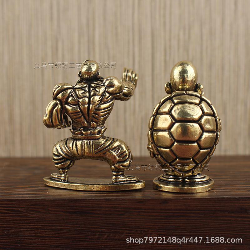 Brass Sennin Anime Figure Model Kame Sect Qigong Home Living Room Desktop Small Ornament Craft