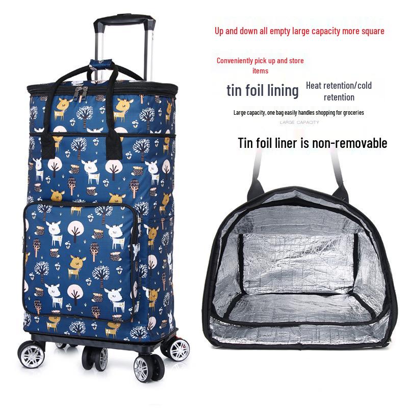 Faltbarer Einkaufswagen für Senioren mit großem Fassungsvermögen und tragbarer Aufbewahrungstasche