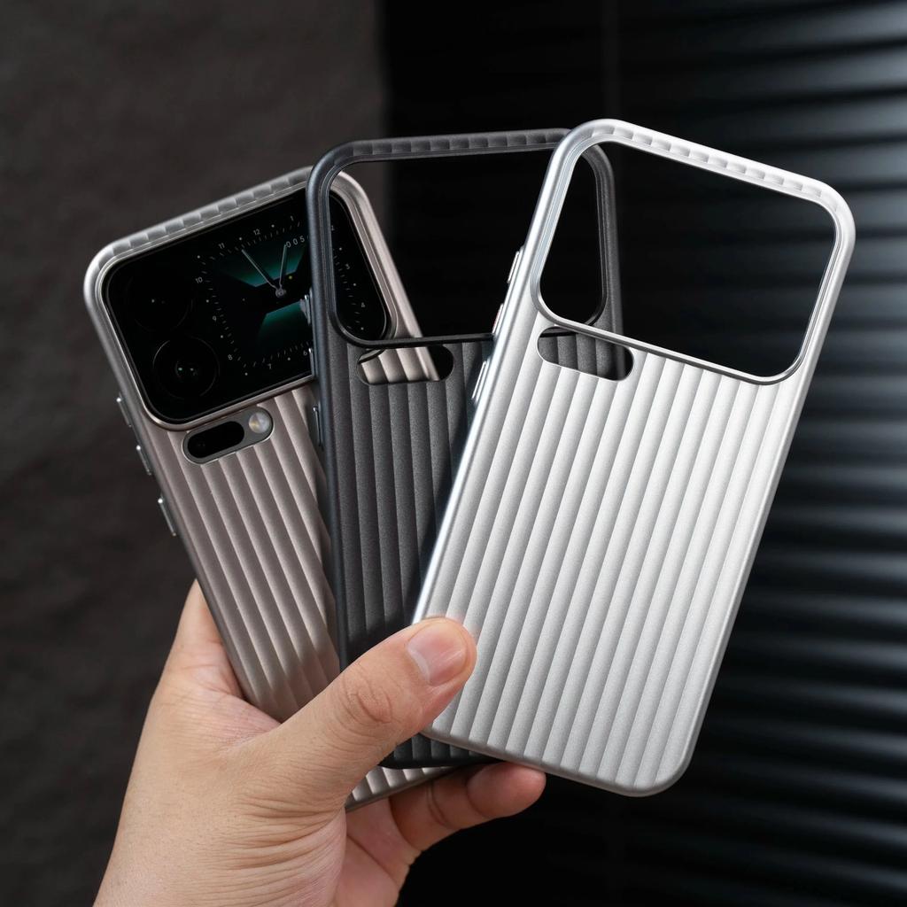 Luxus Streifen Metallic Lack Rüstung Hülle Für Xiaomi 17 15 15S 14 Pro Max Ultra Stoßfest Kamera Schutz Schlank Matt PC Hülle