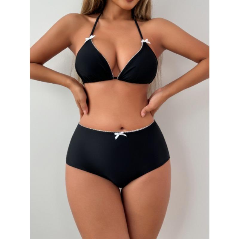 European and American New Lace Sexy Suspender Bikini Swimsuit S