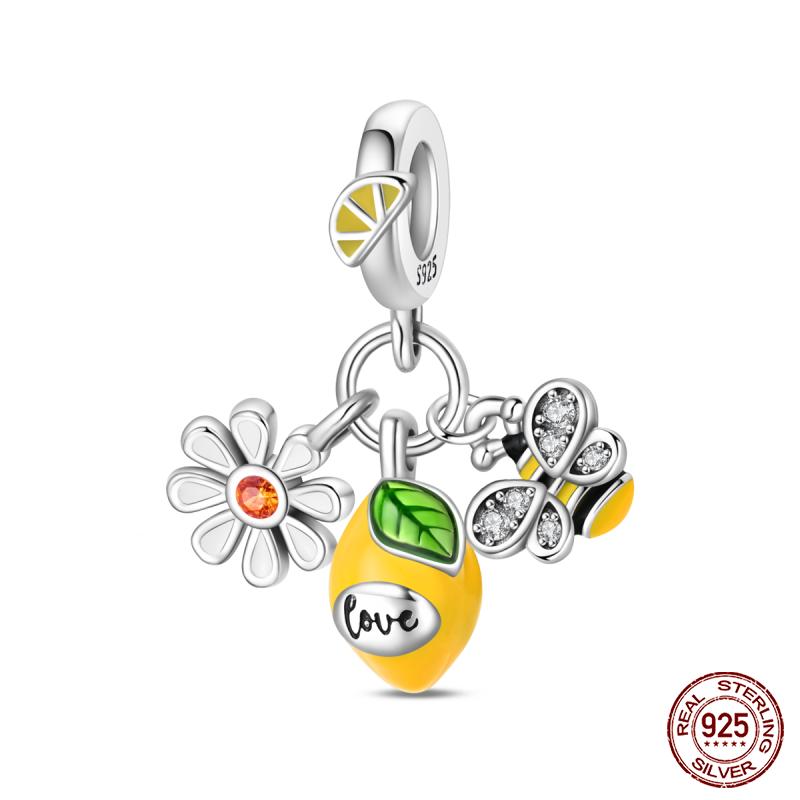 Copper Fashion Holiday Beach Watermelon Green Pear Charms Beads For 3Mm Bracelet Diy Fine Jewelry Gift Making