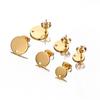 10pcs Gold Color Stainless Steel Round Flat Stud Earring Circle DIY Jewelry Making Earrings Findings Dangle Charms Accessories