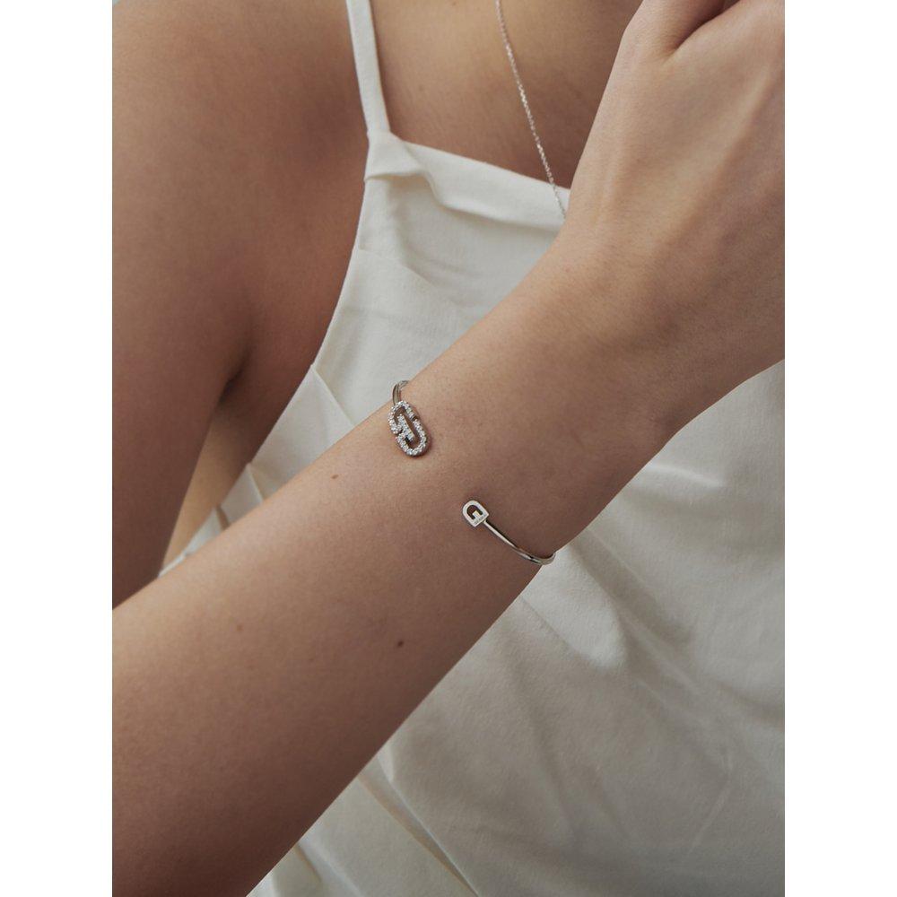 Signature Cubic Simple Bangle Silver Bracelet Gisvbb004