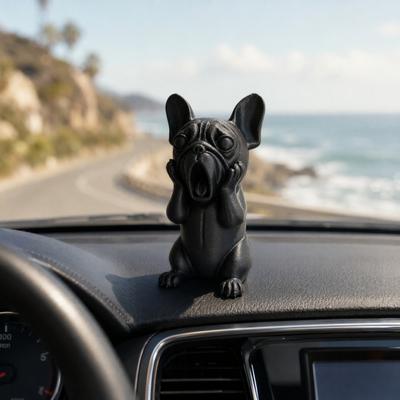 3D Printed French Bulldog Figurine, Screaming Dog Decorative Sculpture, Puppy Statue for Car Dashboard, Home Office Desk, Gift for Dog Lovers