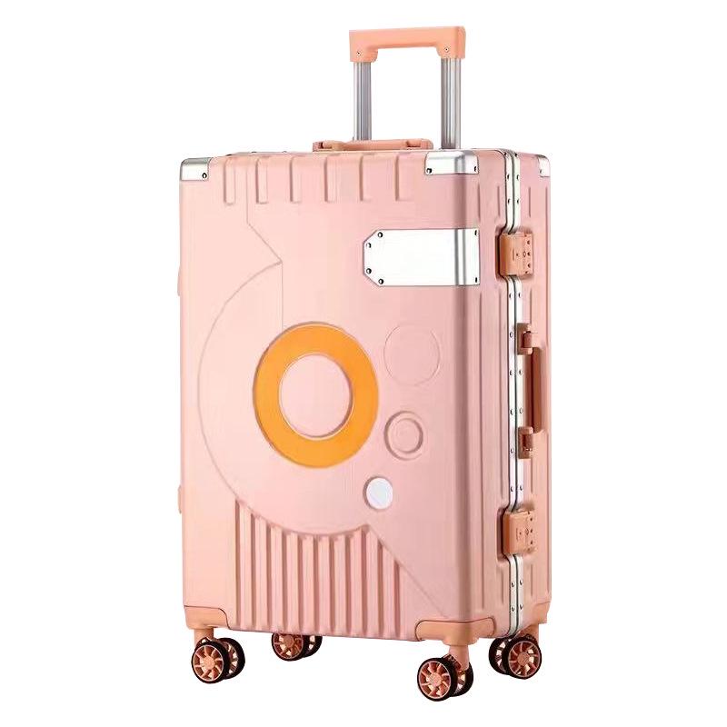 20-Inch Aluminum Frame Trolley Suitcase with Universal Wheels - Large Capacity Carry-On Luggage