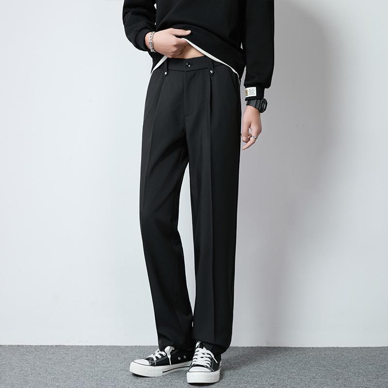 Spring and Autumn New Trendy Trousers Men's Straight Suit Pants Loose Casual Drape Floor Long Pants