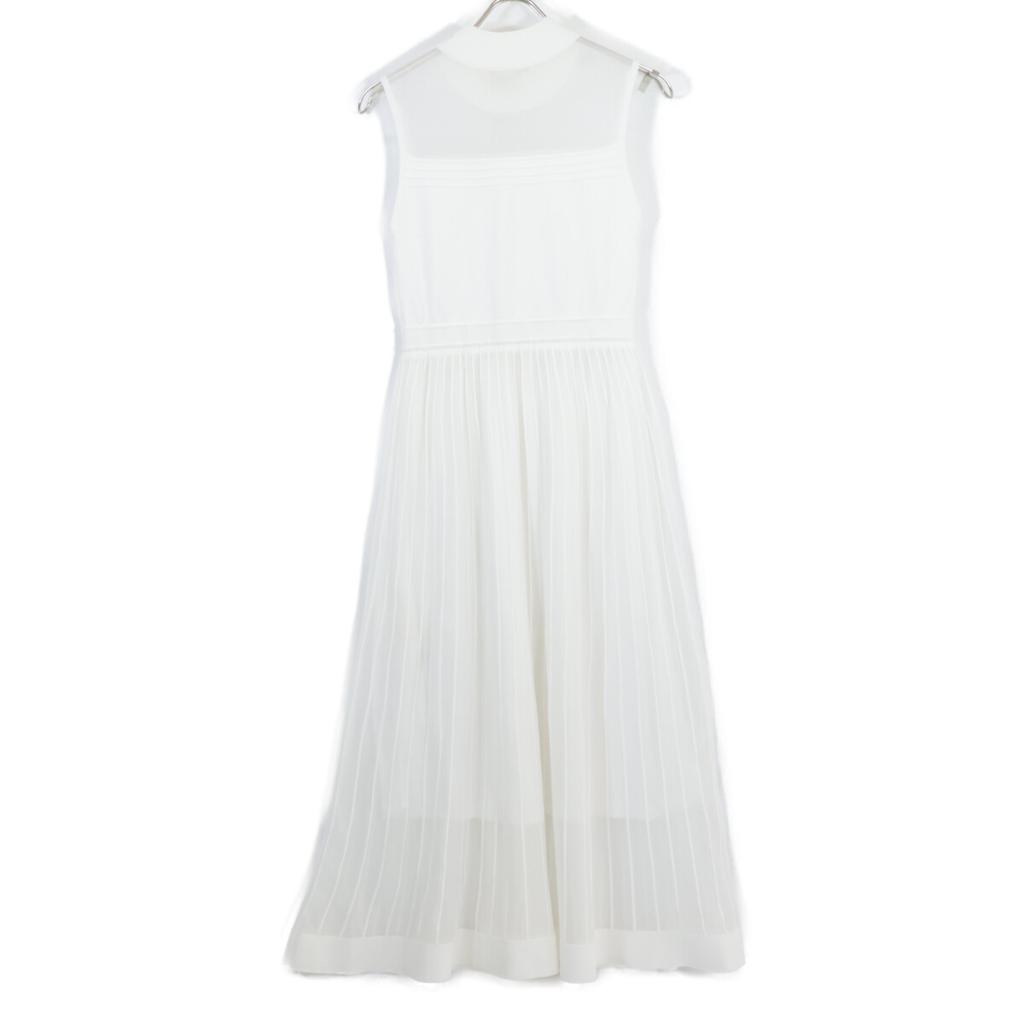 Diagram [24Stainless Steel] 0324153063 Lame Sheer Pleated Knit Dress 36 whiteUsed