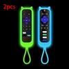 2pcs Vibrant Glow-in-the-Dark Cat Ear Silicone Remote Covers with Lanyard -Colorful & Protective, Protective Cover|Fun Remote Accessory
