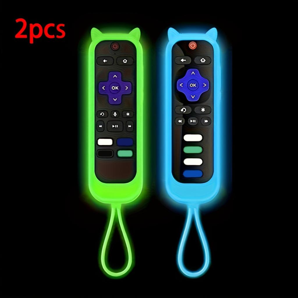 2pcs Vibrant Glow-in-the-Dark Cat Ear Silicone Remote Covers with Lanyard -Colorful & Protective, Protective Cover|Fun Remote Accessory