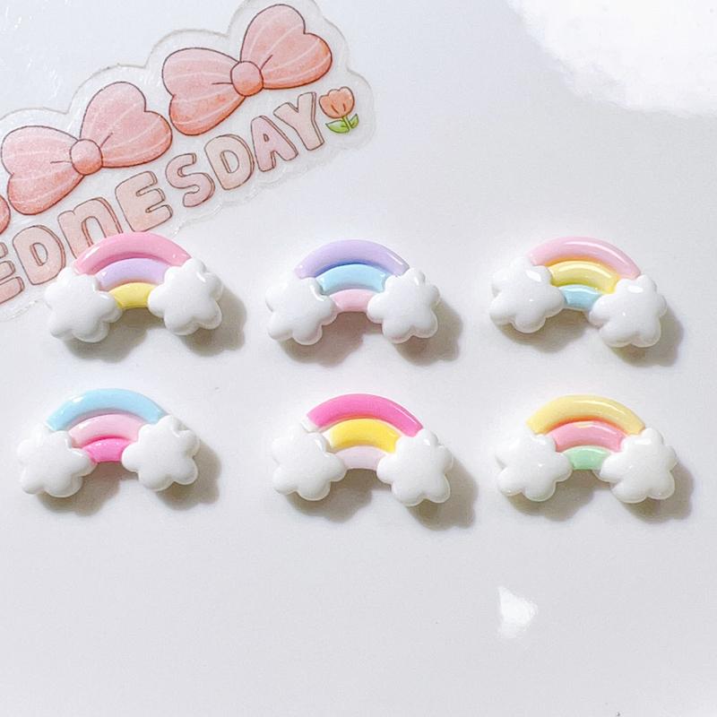 30 Pcs New Lovely Mini Kawaii Cartoon Clouds, Rainbows Resin Diy Jewellery Manicure Hairpin Accessories Decorate A70