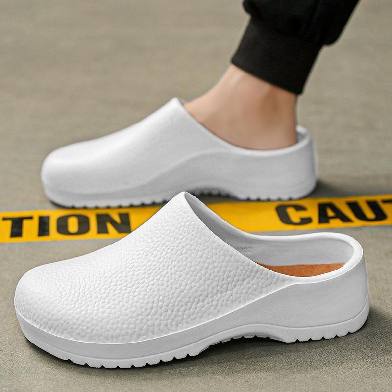 Waterproof Chef Shoes & Fashionable White Nurse Slippers: Summer Collection for Couples