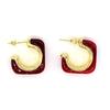 1 Pair Copper Acrylic Earrings 18K Gold Plated Hoop Earrings Resin Earrings  Daily Wear