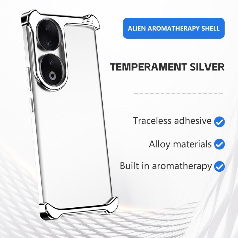 

Роскошный противоударный чехол из алюминиевого сплава неправильной формы для Huawei Honor 90 100 200 70 50 nova9 - Усиленный бампер с дизайном для ароматерапии Honor 100 серебряный