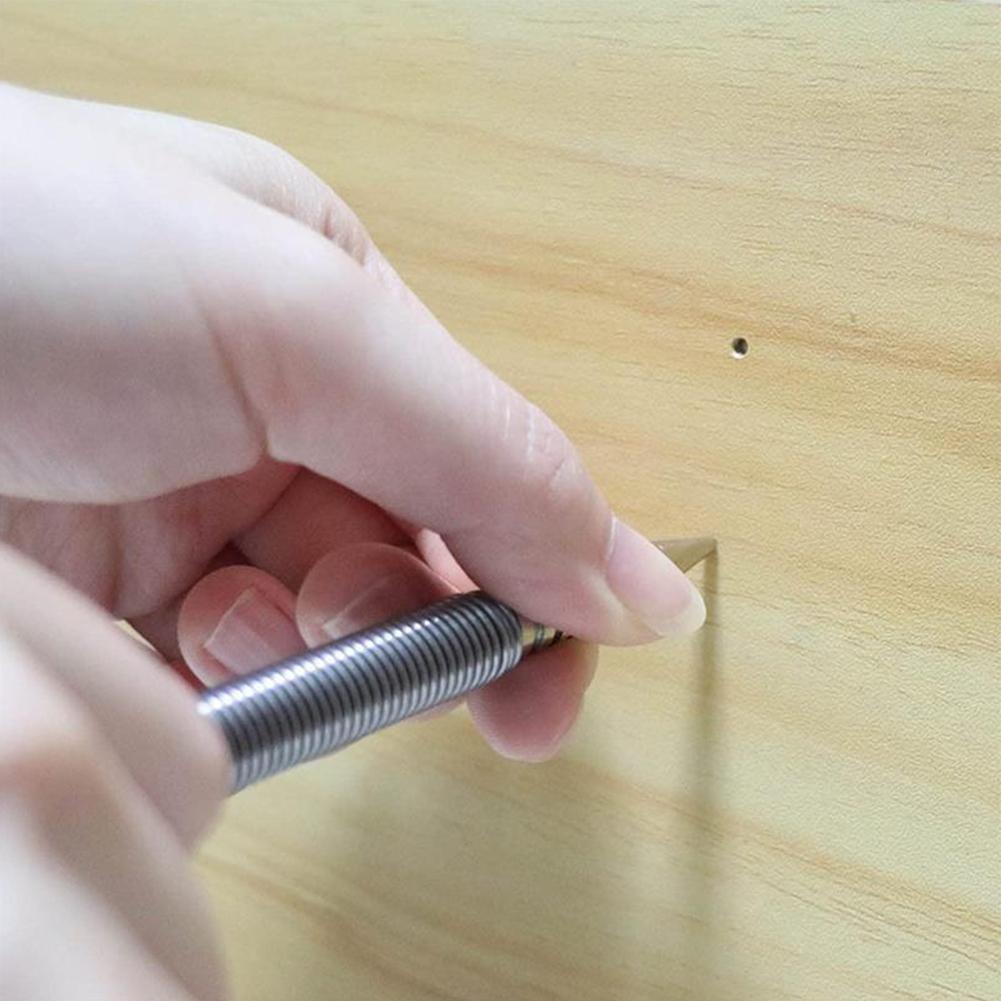 2pcs Spring Tool Hammerless Nail Set Center Punch Positioning Fixer 3500 PSI Hinge Pin Nail Woodwork Drill Bit Door Pin Removal