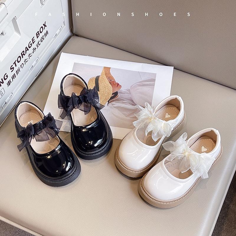 Frühling und Herbst Neue Mädchen Modetrend Schleife Bequeme Weiche Sohle Lederschuhe