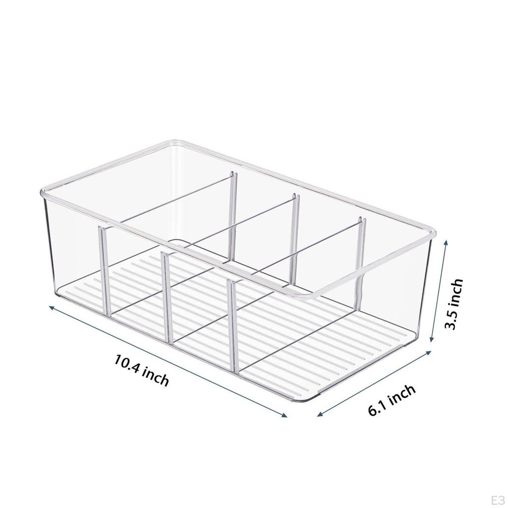 Tea Packet Organizer Transparent Storage Box Dustproof Lidded Compartment for Desktop,