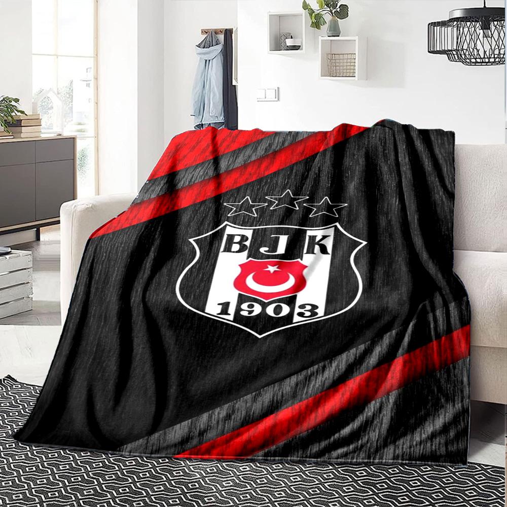 Coperta in Flanella con Stampa Beşiktaş Alta Qualità Calda Confortevole Coperta per Tutte le Stagioni Perfetta per Regali Decorazione per la Casa