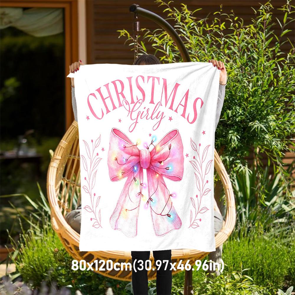 

1pc Christmas Girly Outdoor Flannel Blanket Soft Warm All-Season Throw for Sofa Bed Car Camping Office, Cozy Gift Idea1250S 80x120cm(31x47inch)