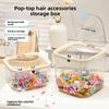 Children's Hair Accessory Storage Box, Desktop Large-capacity Jewelry Box with Lid, Rubber Band, Hair Tie, Hair Clip, Cute Particle Organization Box
