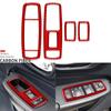 4x Red Carbon Fiber Window Lift Switch Panel Cover Trim For Jeep Cherokee 14-18