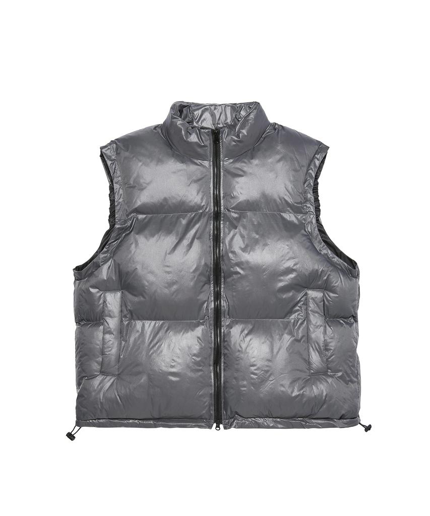 Apostrophe Comma High-Gloss Two-Way Padded Vest (Khaki)