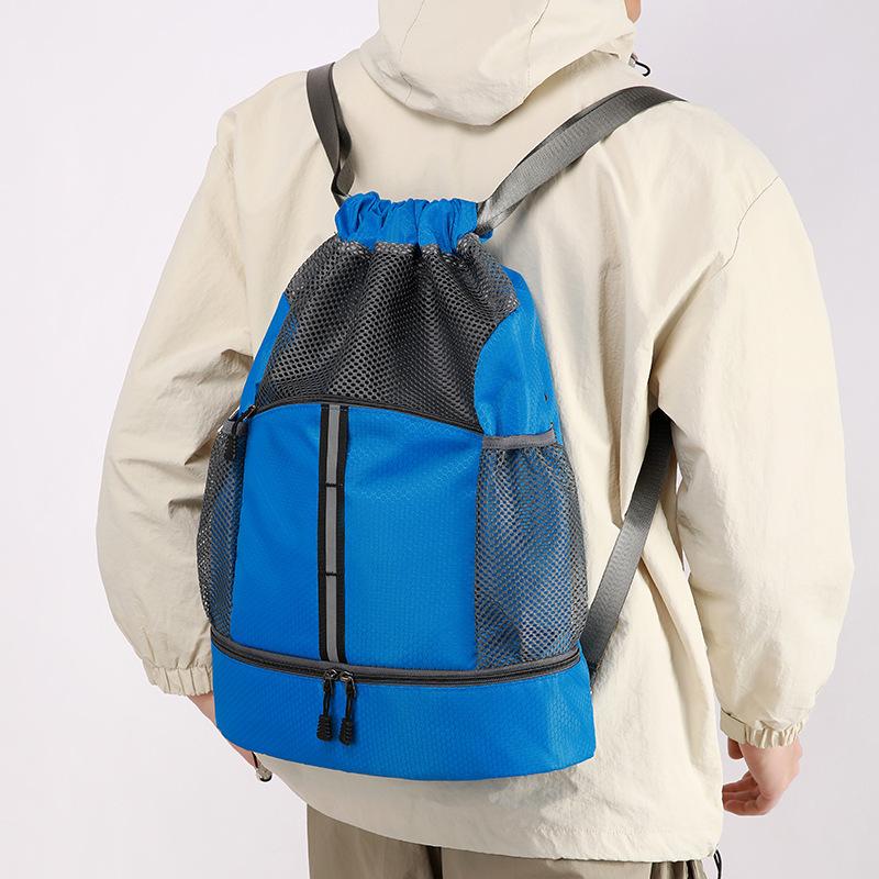 Large-capacity backpack wear-resistant Oxford cloth backpack for casual outdoor cycling travel drawstring bag