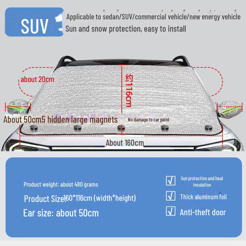 Car Sunshade: Heat Insulation Front Window Cover for Summer and Winter