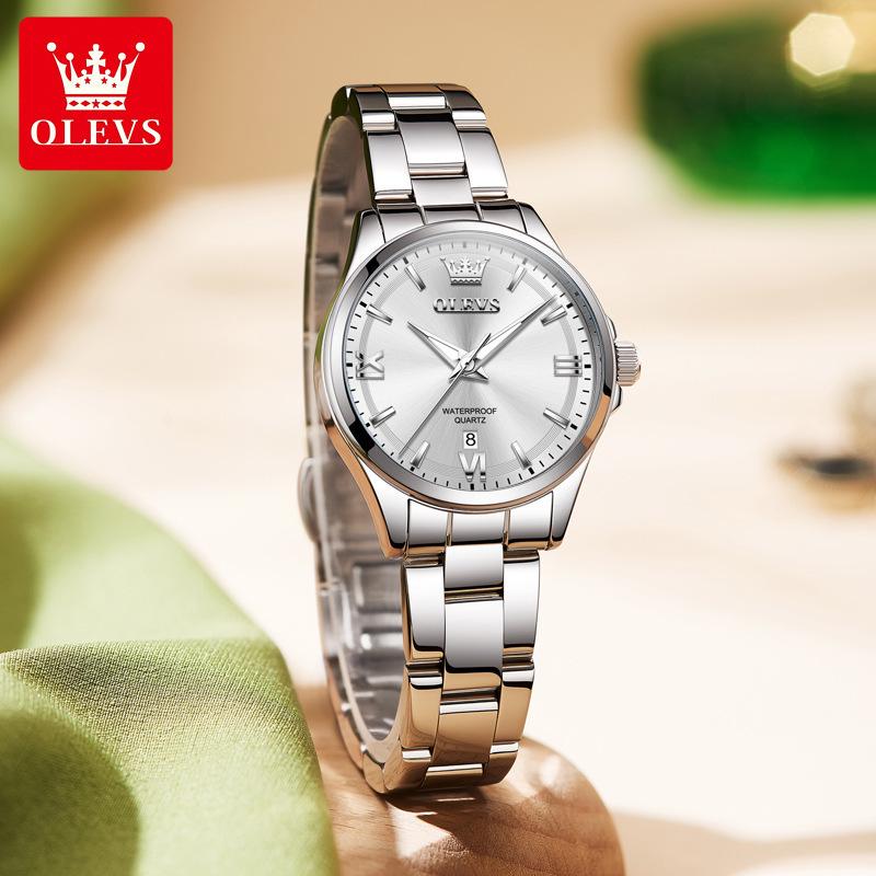 Oulishi Solid Steel Women's Quartz Watch - High-End, Waterproof, Fully Automatic Fashion Accessory