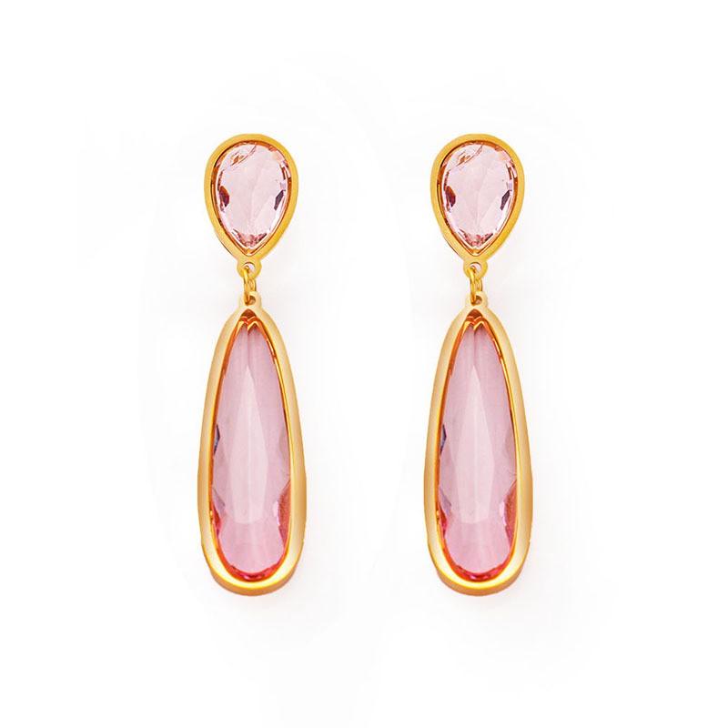 Damen Vintage Hofstil Wassertropfen Ohrringe Legierung Strass Langes Hängendes Mode Eleganter Ohrschmuck