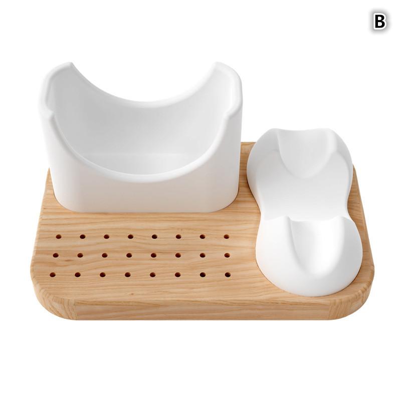 2 In 1 Nail Drill Holder Stand With 6 Holes Nail Drill Bits Wooden Storage Nail Polisher Pen Bracket For Salon And Home Use