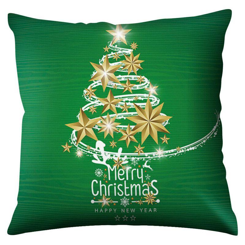Polyester Peach Skin Christmas Cushion Cover 18" For Sofa Decor**