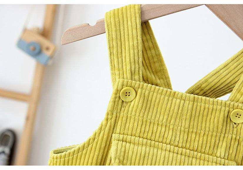 Korean Kids' Corduroy Overalls with Crotch Opening (0-3 Years) - 2026 New Style
