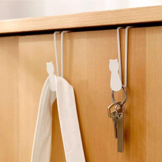 Gancio da Porta Posteriore Senza Foratura Appendiabiti Stabile Portante Senza Chiodi Organizer Salvaspazio Compatto per