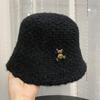 Bucket hat plush hat female winter cute bear rabbit fur bucket hat winter warm washbasin hat female