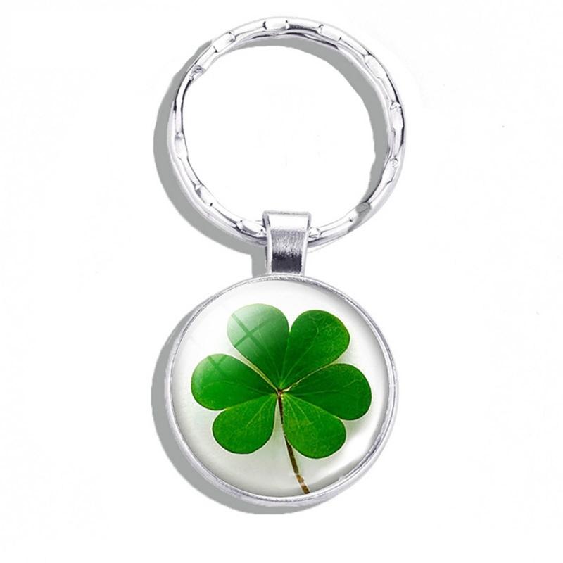 Four-leaf Clovers Pendant Keychain Fortune Lucky Keyring Ornament Backpack Bag Accessories Jewelry Gift for Men Women
