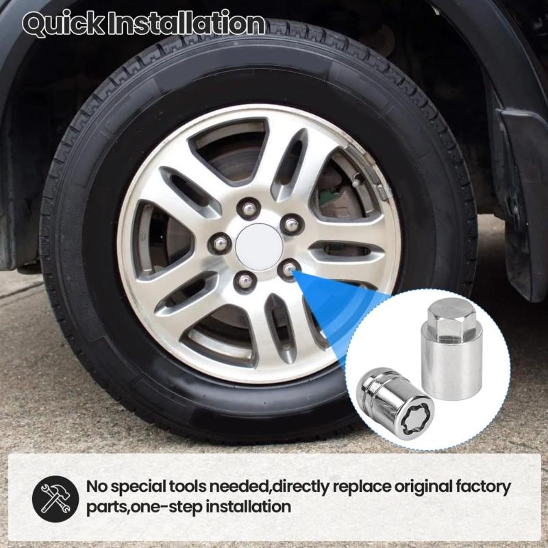 Car High Security Alloy Wheel Lock Lug Nuts Anti Theft Protection Easy Installation 08W42SNA101 08181SF0A2AH 08W42SNA100