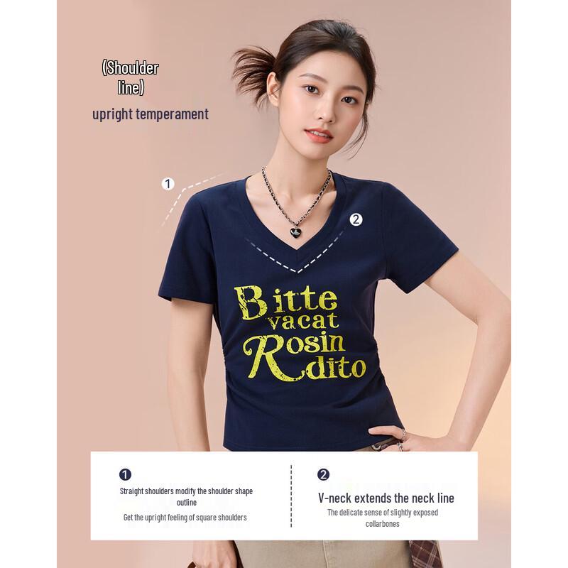 IEF Women's Printed Backless Slim Fit T-shirt