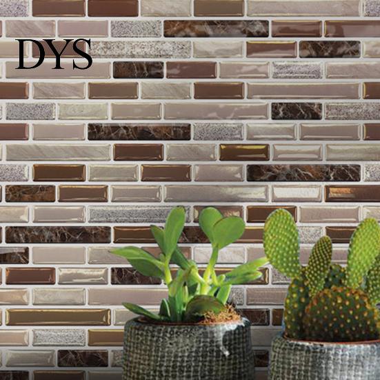 Self-adhesive Mosaic Wall Tiles 3D Gel Faux Stickers, Easy Peel & Stick Backsplash Tile Background Decoration Vintage Brick Wallpaper for Kitchen,