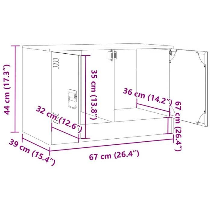 VidaXL Meuble TV blanc 67x39x44 cm acier, banc TV, meuble télé, meuble multimédia, buffet TV, meuble hifi, centre de 841641