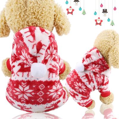 Cappotto a quattro zampe con Flanella, Vestiti di Natale per Cani, Vestiti per Gatti Animali Domestici, Gatto Autunno e Inverno