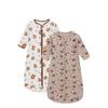 miracle baby" Pure Cotton Long‑Sleeve 3D Sleeping Bag with Animal Print, Center‑Opening, Breathable Summer Sleeping Bag for Children Aged 0–2 Years