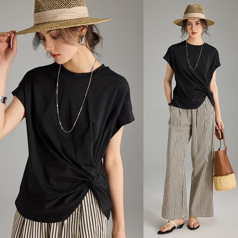 Women s Irregular Twist Short Sleeve Top M