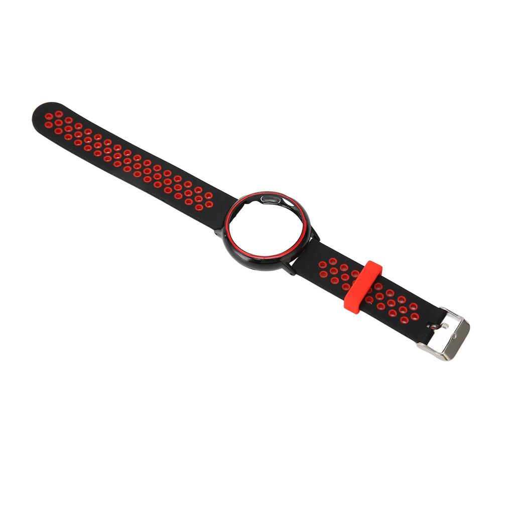 Replacement Watchband Full Protection Adjust Size Soft Silicone Smart Watch Strap for Pixel Watch Black Red