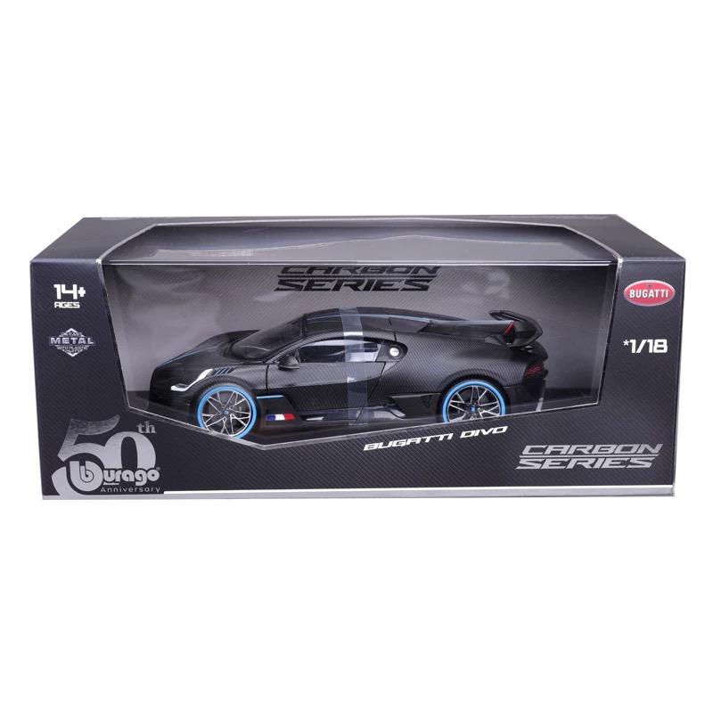 New Original 1:18 Bruago 50th Anniversary Carbon fiber texture Ferrari SP3 Alloy Diecast Car Models Collection Toy Birthday Gift