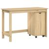 Desk Cabinet Set 2 Pcs Brown Solid Pine Wood