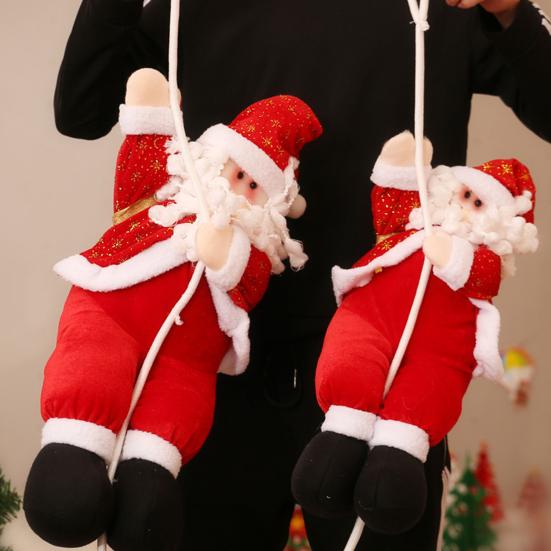 Julenissen Klatretau Julepynt Plysjdukke Juletre Klatrende Gammel Mann Hengende Anheng Peisdekor